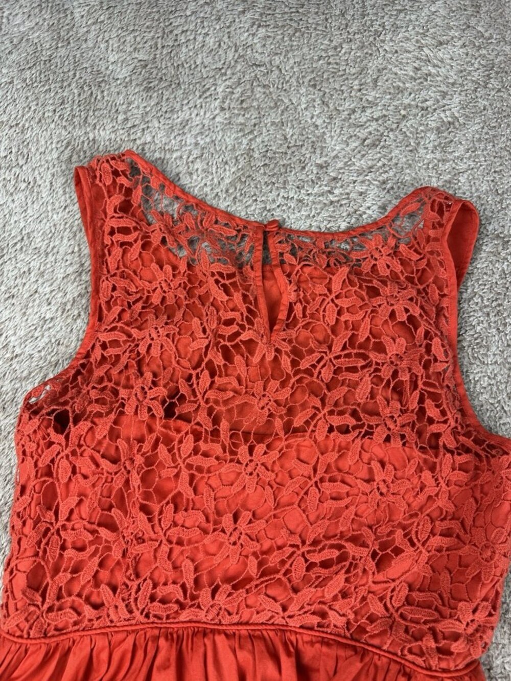 Anthro Moulinette Soeurs Melora Sweet Enticement Dress Womens Size 6 Red-Orange - Picture 14 of 15